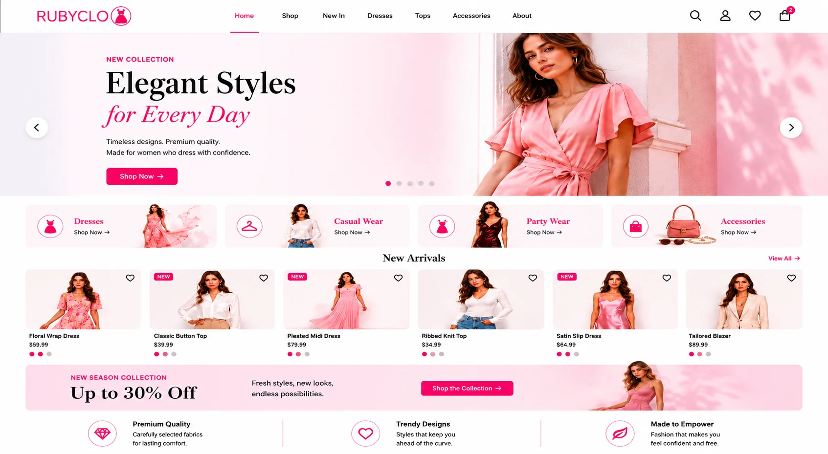 Rubyclo fashion store website